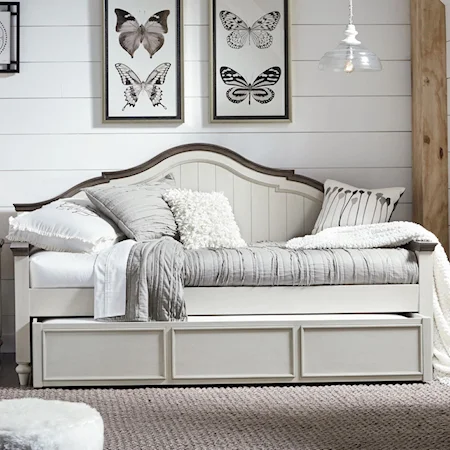 Relaxed Vintage Twin Daybed with Trundle Unit